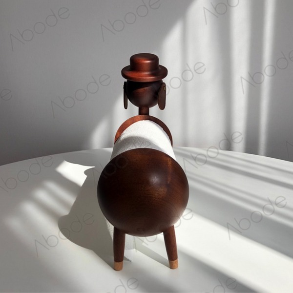 Wooden Dachshund Roll Paper Tissue Holder