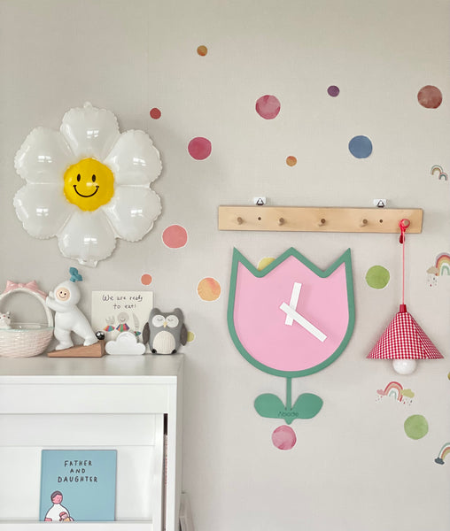 Tulip & Daisy Silent Wall Clock