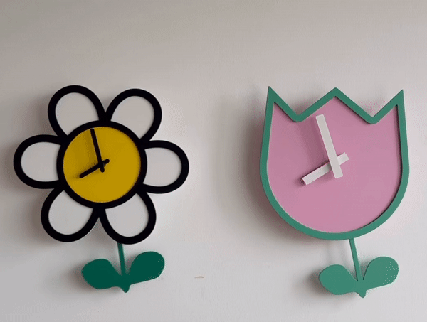Tulip & Daisy Silent Wall Clock
