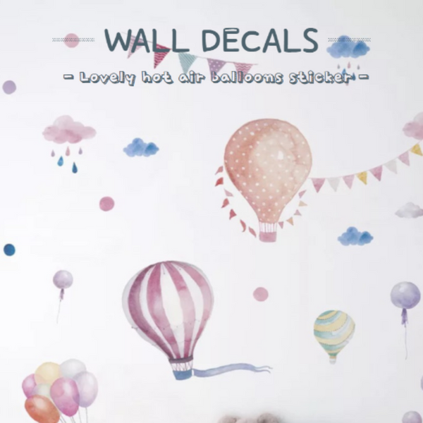 Wall Decal Stickers (Lovely Hot Air Balloons)