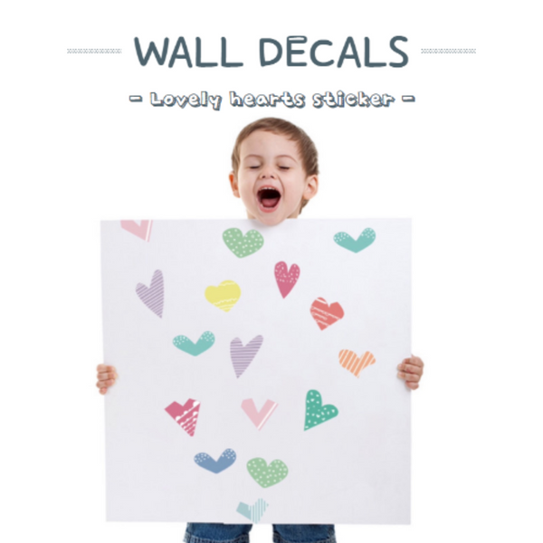 Wall Decal Stickers (Lovely Hearts)